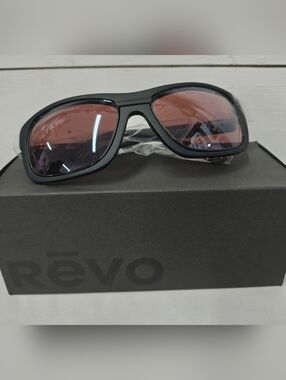 Revo Genesis Black 57MM Polarized Rectangular Sunglasses